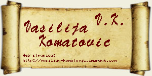 Vasilija Komatović vizit kartica